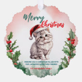 Funny Frohe Weihnachtsmann Niedlich Cat Kitten Ornament Karte (Vorderseite)