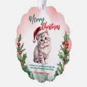 Funny Frohe Weihnachtsmann Niedlich Cat Kitten Ornament Karte (Links)