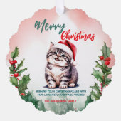 Funny Frohe Weihnachtsmann Niedlich Cat Kitten Ornament Karte (Vorderseite)