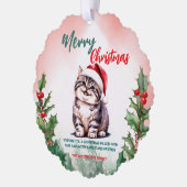 Funny Frohe Weihnachtsmann Niedlich Cat Kitten Ornament Karte (Links)