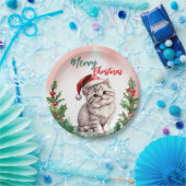 Funny Frohe Weihnachtsmann Niedlich Cat Kitten Pappteller (Party)