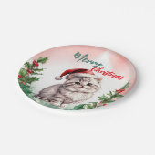 Funny Frohe Weihnachtsmann Niedlich Cat Kitten Pappteller (Schrägansicht)