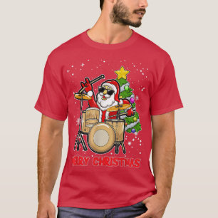 Funny frohe Weihnachtstrommel und Weihnachtsmann L T-Shirt