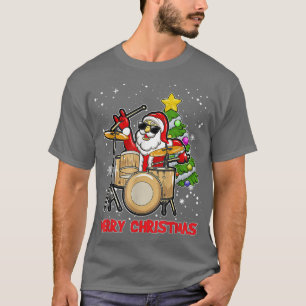 Funny frohe Weihnachtstrommel und Weihnachtsmann L T-Shirt