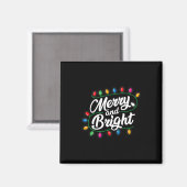 Funny fröhlich und hell Weihnachten Lichter Weihna Magnet (Vorderseite/Rückseite)