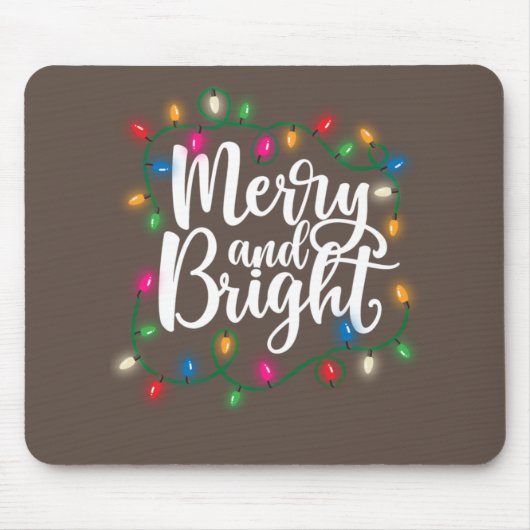 Funny fröhlich und hell Weihnachten Lichter Weihna Mousepad (Vorne)