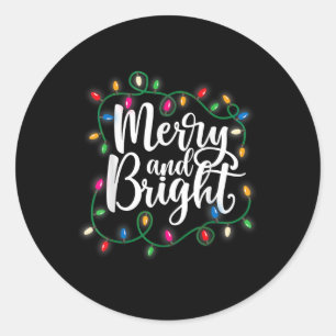 Funny fröhlich und hell Weihnachten Lichter Weihna Runder Aufkleber