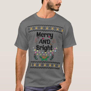 Funny fröhlich und hell Weihnachten Lichter Weihna T-Shirt