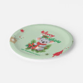 Funny fröhliche Weihnachten Koala Santa Rot und Gr Pappteller (Schrägansicht)