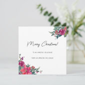 Funny fröhlicher Weihnachtsboss Mitarbeiter Blumen Feiertagskarte (Stehend Vorderseite)