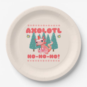Funny Frory Weihnachten Axolotl Ho-Ho-Ho! Pappteller