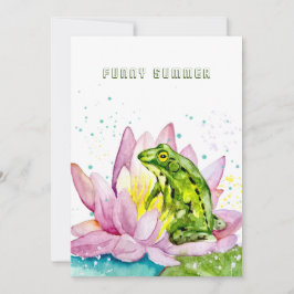 Funny Frosch auf einem Lotus Einladung