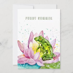 Funny Frosch auf einem Lotus Einladung