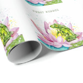 Funny Frosch auf einem Lotus Geschenkpapier (Rolleneckpunkt)