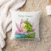 Funny Frosch auf einem Lotus Kissen (Decke)