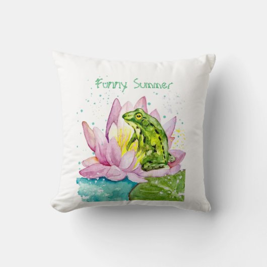 Funny Frosch auf einem Lotus Kissen (Vorderseite)