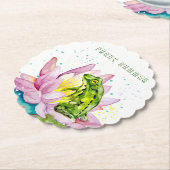 Funny Frosch auf einem Lotus Untersetzer (angewinkelt)