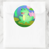 Funny Frosch, Cartoon-Illustration Runder Aufkleber (Tasche)
