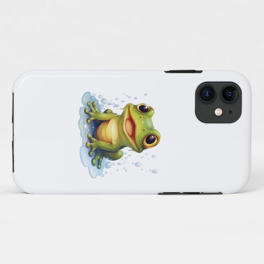 Funny Frosch Case-Mate iPhone Hülle (Rückseite (Horizontal))