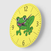 Funny Frosch Große Wanduhr (Winkel)
