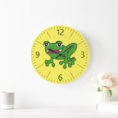 Funny Frosch Große Wanduhr (Zuhause)