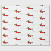 Funny Frosch in rotem Strumpf Weihnachten Cartoon Geschenkpapier (Flach)
