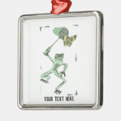 Funny Frosch jagen einem Schmetterling hinterher Ornament Aus Metall (Links)