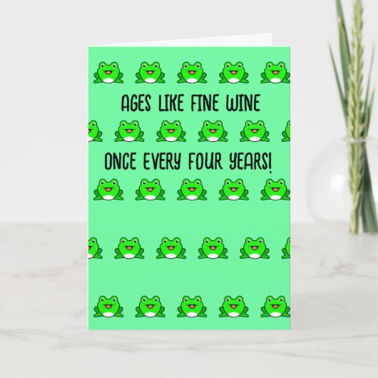 Funny Frosch Leap Jahr Geburtstag Karte (Vorderseite)