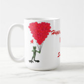 Funny Frosch & Liebe Herzchen Valentines Tasse (Links)