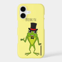 Funny Frosch mit Top-Hut-Cartoon