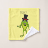 Funny Frosch mit Top-Hut-Cartoon Badhandtuch Set (Waschlappen)