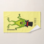 Funny Frosch mit Top-Hut-Cartoon Badhandtuch Set (Handtuch)