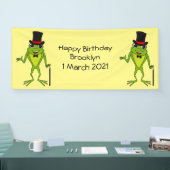Funny Frosch mit Top-Hut-Cartoon Banner (Messe)