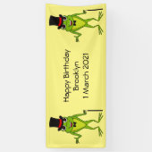 Funny Frosch mit Top-Hut-Cartoon Banner (Vertikal)