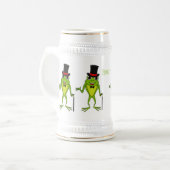 Funny Frosch mit Top-Hut-Cartoon Bierglas (Vorderseite Links)