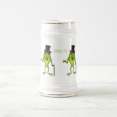 Funny Frosch mit Top-Hut-Cartoon Bierglas (Mittel)