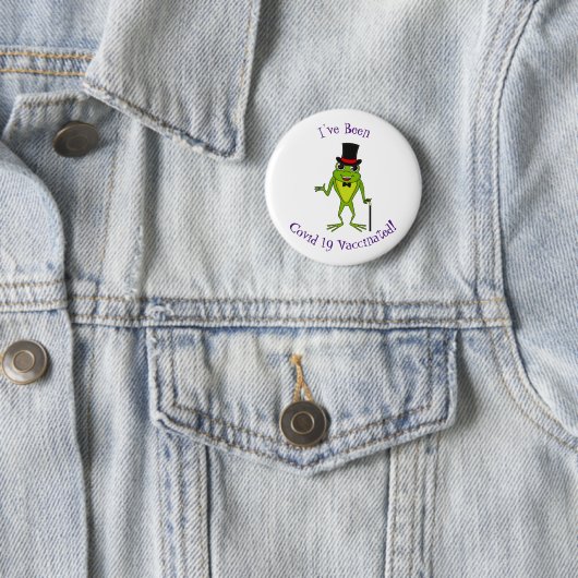 Funny Frosch mit Top-Hut-Cartoon Button (Beispiel)