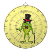 Funny Frosch mit Top-Hut-Cartoon Dartscheibe (vorne)