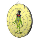 Funny Frosch mit Top-Hut-Cartoon Dartscheibe (Vorderseite rechts)