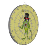 Funny Frosch mit Top-Hut-Cartoon Dartscheibe (Vorderseite Links)