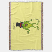 Funny Frosch mit Top-Hut-Cartoon Decke (Vorderseite Vertikal)