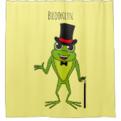 Funny Frosch mit Top-Hut-Cartoon Duschvorhang (Vorderseite)