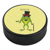 Funny Frosch mit Top-Hut-Cartoon Eishockey Puck (3/4)