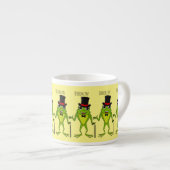 Funny Frosch mit Top-Hut-Cartoon Espressotasse (Vorderseite Rechts)