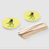 Funny Frosch mit Top-Hut-Cartoon Fächer (Non-assembled)