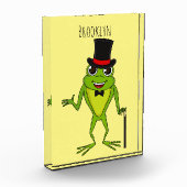 Funny Frosch mit Top-Hut-Cartoon Fotoblock (Links)