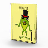 Funny Frosch mit Top-Hut-Cartoon Fotoblock (Rechts)