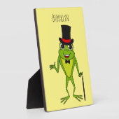 Funny Frosch mit Top-Hut-Cartoon Fotoplatte (Seite)