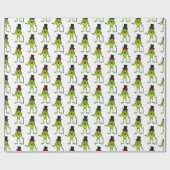 Funny Frosch mit Top-Hut-Cartoon Geschenkpapier (Flach)