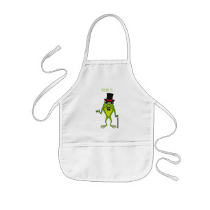 Funny Frosch mit Top-Hut-Cartoon Kinderschürze